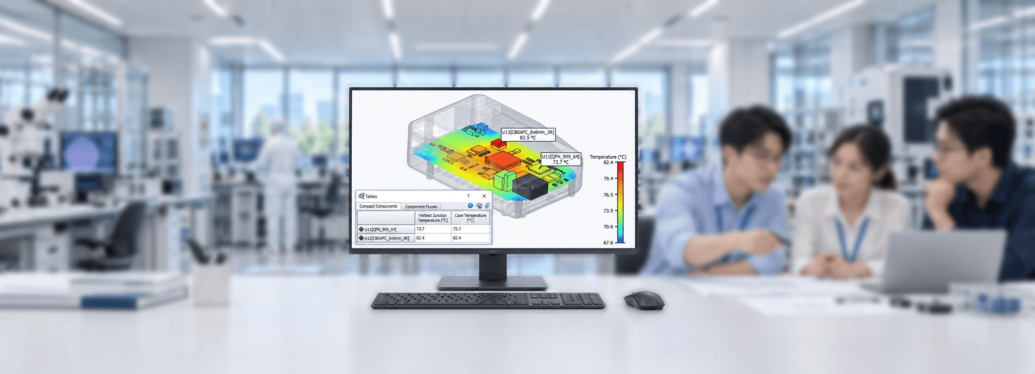 Simcenter Flotherm 전자기기 열관리 및 전자냉각 해석 화면